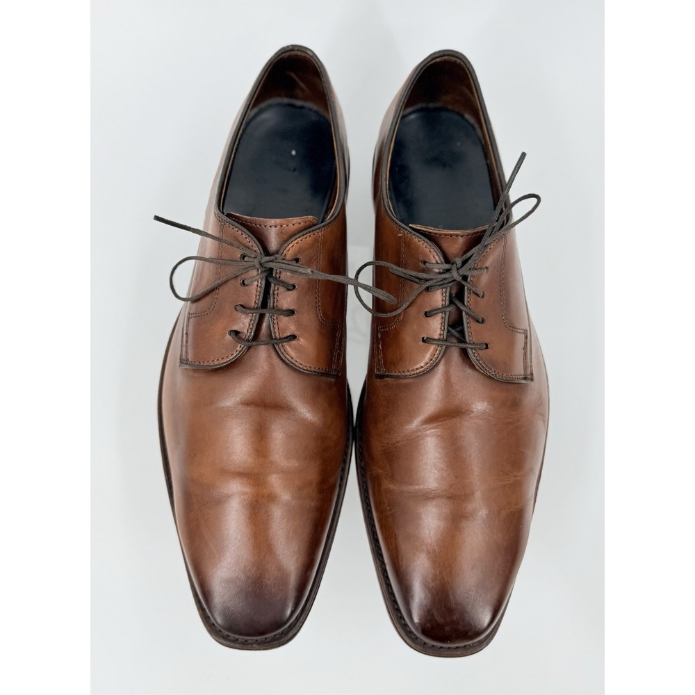 Allen Edmonds "Easton" Plain Toe Oxford Men's 10 D Brown Leather Dress Shoes - Picture 5 of 10